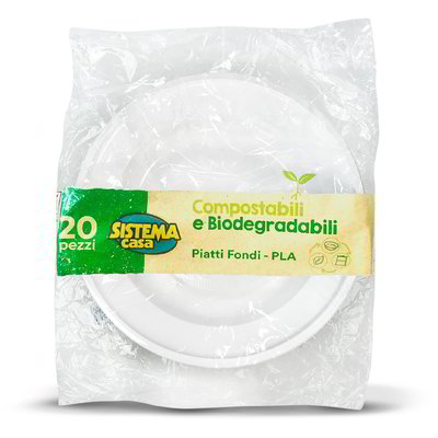 Piatti fondi compostabili 20 pezzi