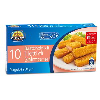Bastoncini di filetti di salmone surgelati 10 pezzi
