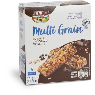 Barrette Multi Grain ai cereali e cioccolato fondente