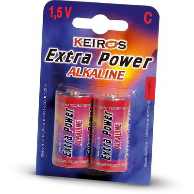 Pile keiros extra power alkaline C 1,5 V 2 pezzi
