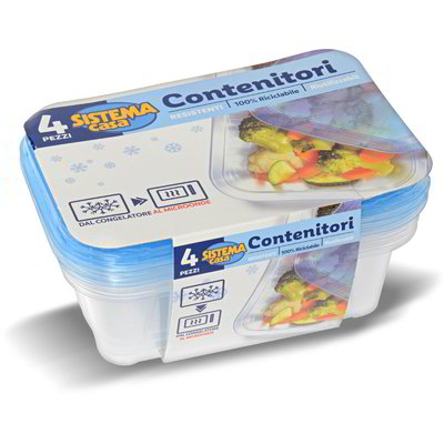 Contenitori rettangolari resistenti per alimenti pezzi 4