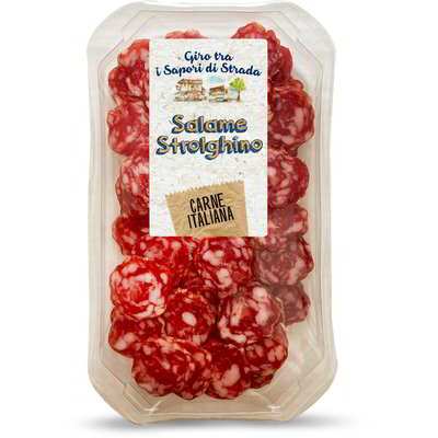 Salame strolghino affettato