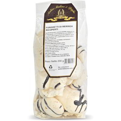 Funghetti di meringa ricoperti di cioccolato