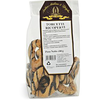 Biscotti torcetti ricoperti al cioccolato