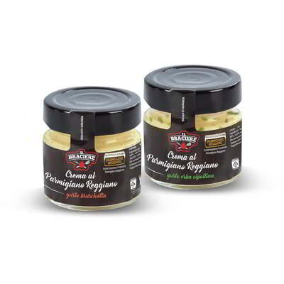 Crema di Parmigiano Reggiano erba cipollina / bruschetta