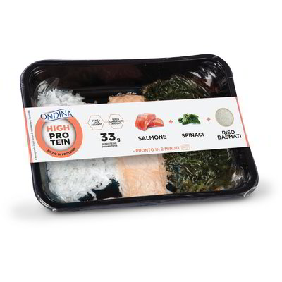 Salmone, riso basmati e spinaci