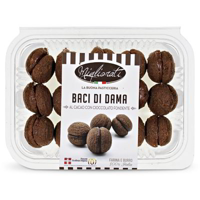 Biscotti "Baci di dama" al cacao con cioccolato fondente
