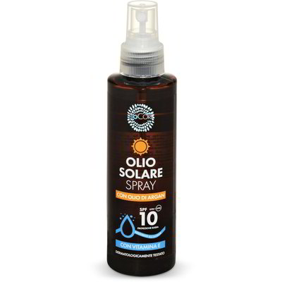 Olio solare abbronzante spray protezione bassa 10