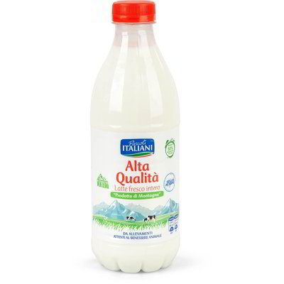 Latte fresco intero alta qualità