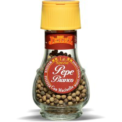 Pepe bianco in grani con macinino