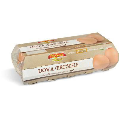 Uova medie fresche da allevamento a terra 10 pezzi