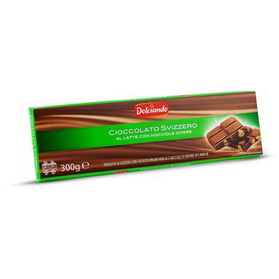Cioccolato svizzero al latte con nocciole intere