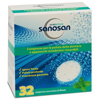 Compresse per la pulizia della dentiera e apparecchi ortodontici rimovibili 32 pezzi