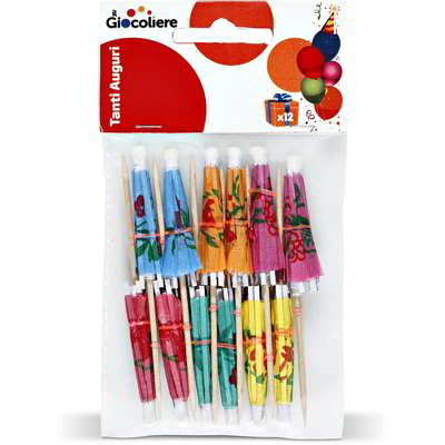 Stuzzicadenti da cocktails con decorazione ombrellini 12 pezzi