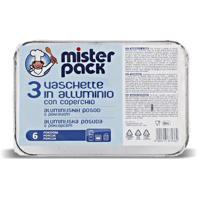 Vaschette in alluminio con coperchio pezzi 3