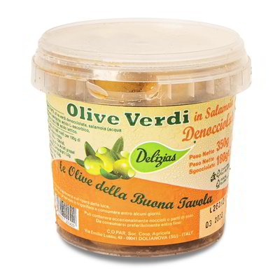 Olive verdi in salamoia denocciolate