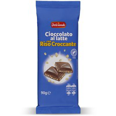 Cioccolato al latte con riso croccante