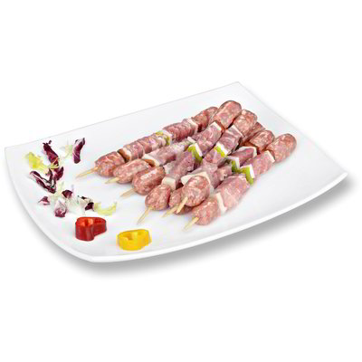 Mini spiedini di suino rustici