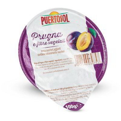 Polpa di frutta prugna e fibre vegetali