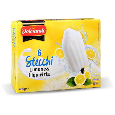 Gelati stecchi limone e liquirizia 6 pezzi