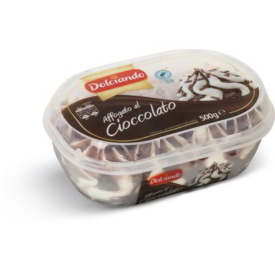 Vaschetta gelato affogato al cioccolato