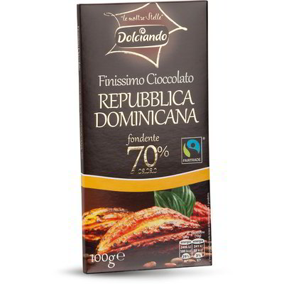 Finissimo cioccolato fondente 70% cacao Repubblica Dominicana