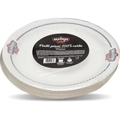 Piatti piani 100% carta 25 pezzi