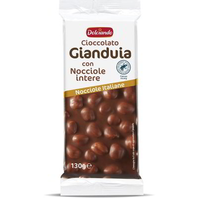 Tavoletta cioccolato gianduia con nocciole intere