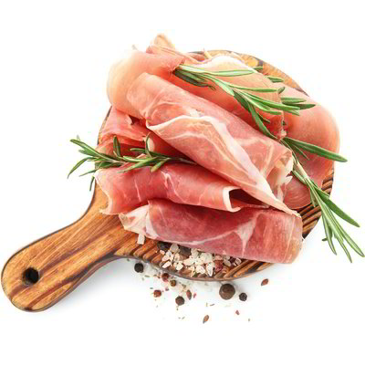 Prosciutto crudo affettato