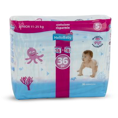 Pannolini pacco doppio junior 36 pezzi