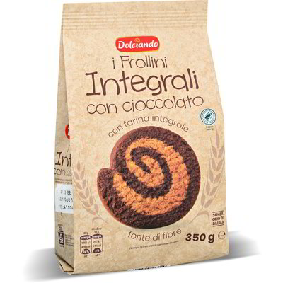 Biscotti frollini integrali con cioccolato
