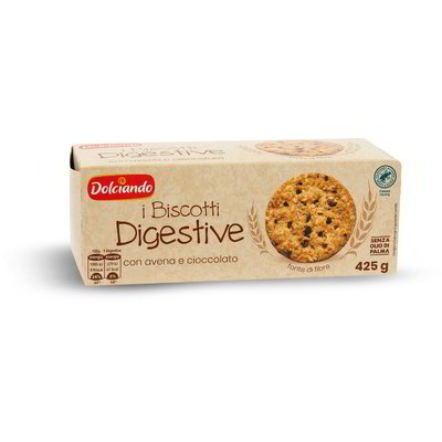 Biscotti digestive con avena e cioccolato