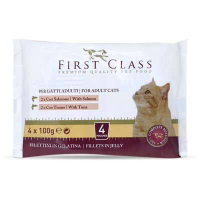 Filettini in gelatina con salmone/con tonno per gatto