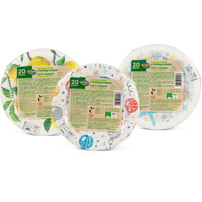 Piatti dessert in fibra vegetale 20 pezzi