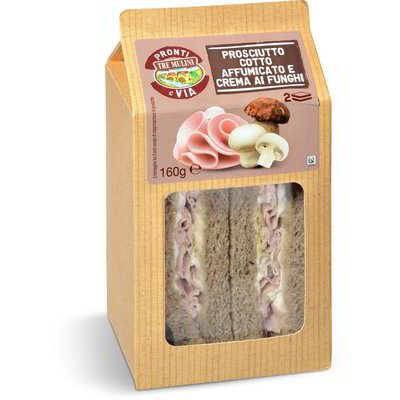 Tramezzino con prosciutto cotto di Praga e crema ai funghi