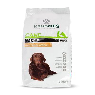 Crocchette Premium per cani con pollo, riso e cereali taglia M/L