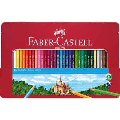 Faber Castell Astuccio in metallo con 36 matite colorate permanenti