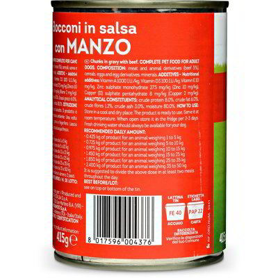Bocconi in salsa per cani pollo e tacchino / manzo