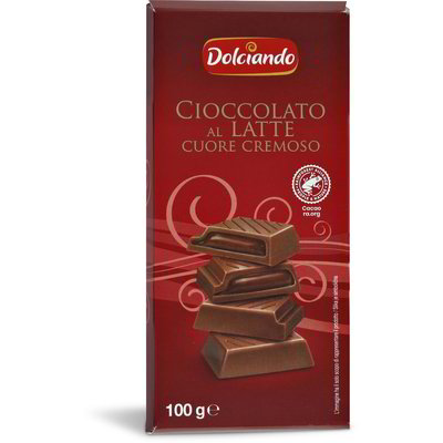 Cioccolato al latte con cuore cremoso