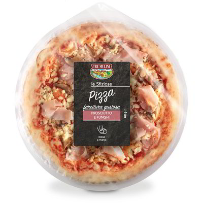 Pizza con prosciutto e funghi