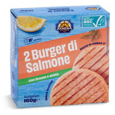 Burger di salmone con limone e aneto surgelati 2 pezzi