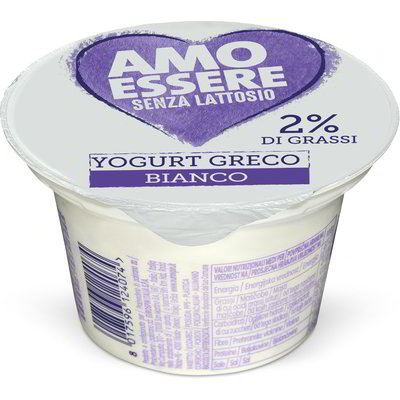 Yogurt greco bianco senza lattosio 2%