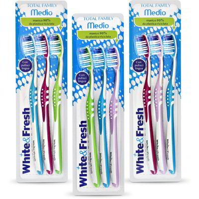Spazzolino da denti Total Family - Medio 3 pezzi
