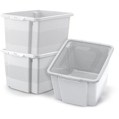 Set 3 contenitori in plastica sovrapponibili