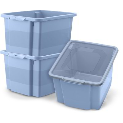 Set 3 contenitori in plastica sovrapponibili