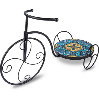 Bicicletta portavaso a mosaico - Giallo e blu
