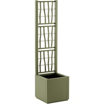 Fioriera quadrata 36 cm con spalliera color verde oliva