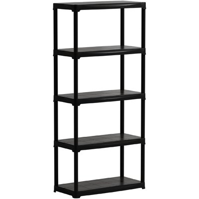 Scaffale 80 cm con 5 ripiani nero