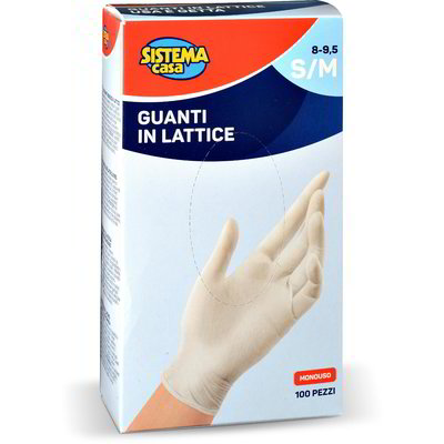 Guanti in lattice monouso 100 pezzi