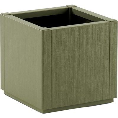 Fioriera quadrata 36 cm color verde oliva